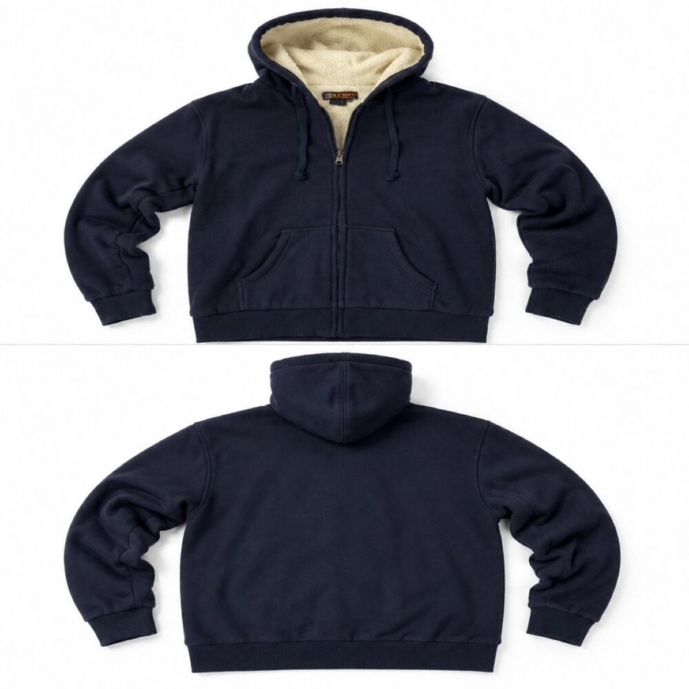 Unbranded Men's Navy and Blue Hoodie
